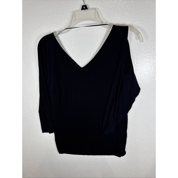 CABLE & GAUGE BLACK 3/4 LENGTH SLEEVE BAND WAISTED TOP SIZE MEDIUM - Picture 8 of 12